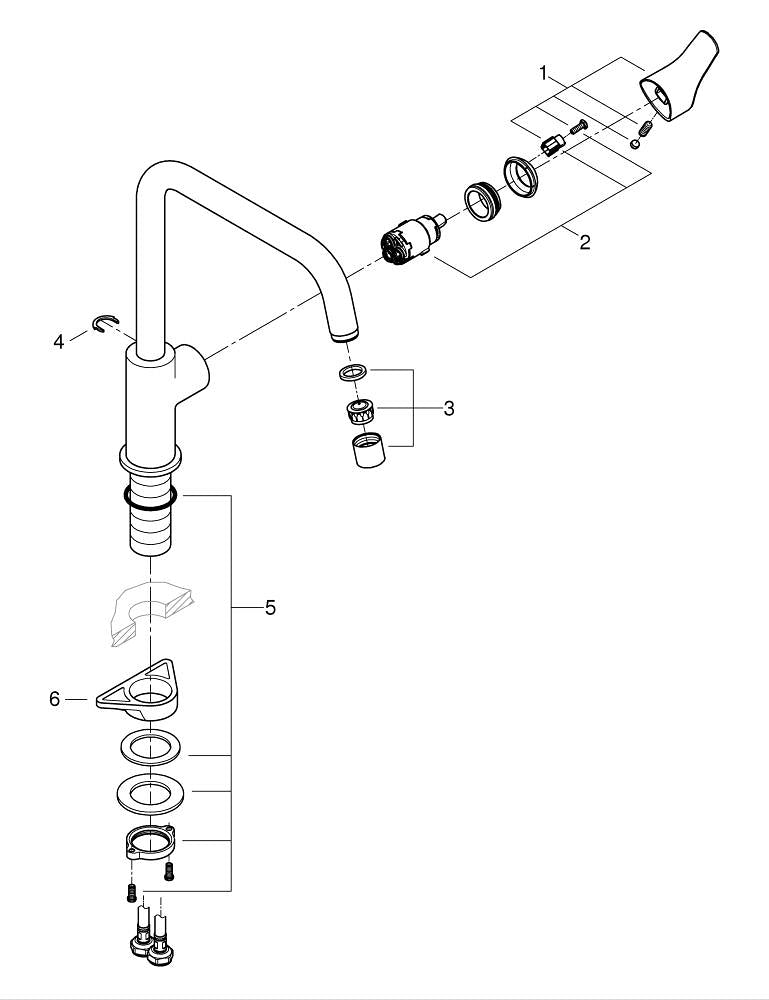 Grohe Eurosmart Tek Kumandalı Eviye Bataryası - 30567000