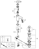 Grohe Euroeco Tek Kumandalı Lavabo Bataryası  M- Boyut - 24265001