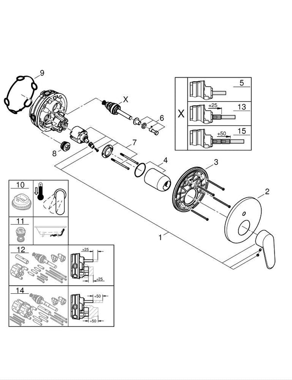 Grohe Eurodisc  Cosmopolitan Ankastre Banyo/Duş Bataryası - 24056002