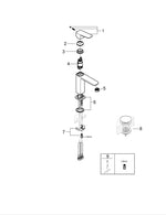 Grohe G R O H E  Cubeo Tek Kumandalı Lavabo Bataryası  M- Boyut - 1017552430