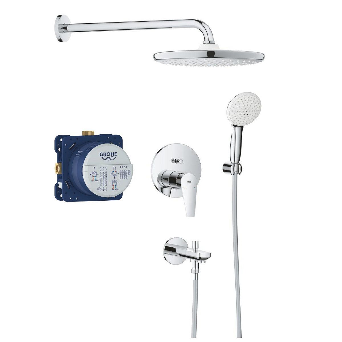 Grohe Bau Edge Concealed Shower System With  Tempesta 250 - 25291000