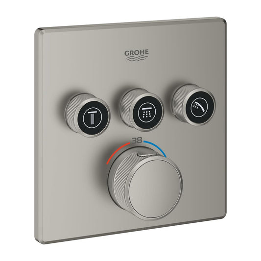 Grohe Grohtherm  Smart Control Üç Valfli Akış Kontrollü, Ankastre Termostatik Duş Bataryası - 29126MS0