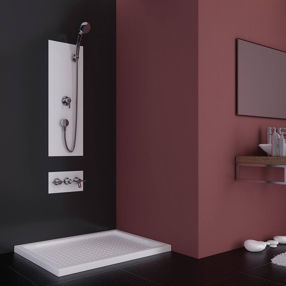 90x80x6 Diktörtgen Flat Duş Teknesi