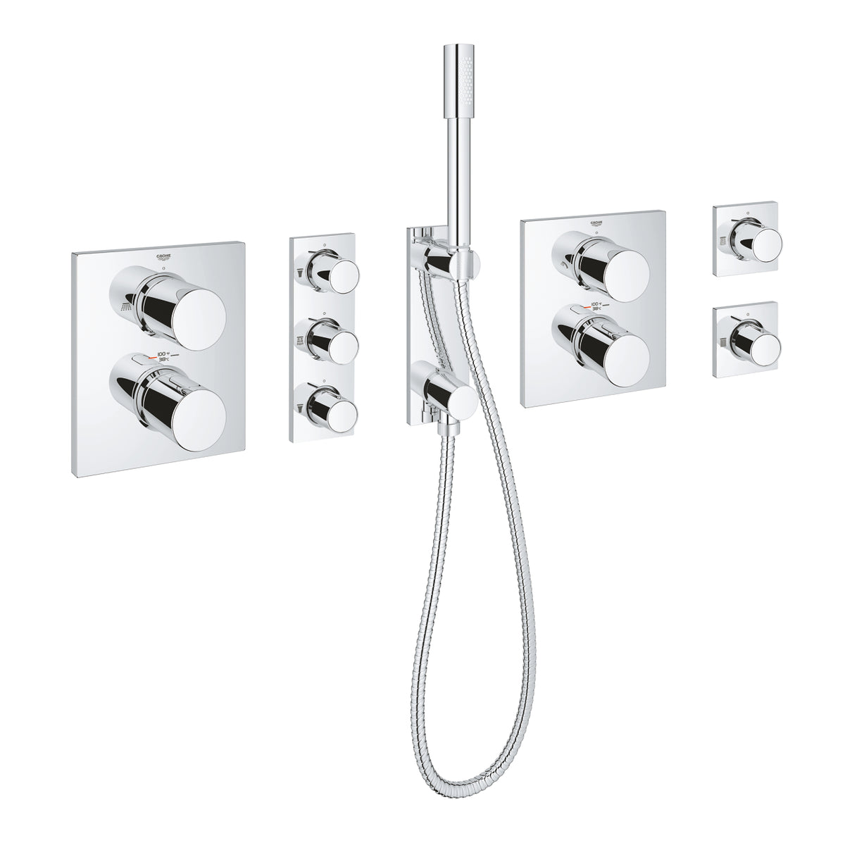 Grohe Grohtherm  F2 Yollu Yön Değiştiricili Banyo Bataryası - 27618000