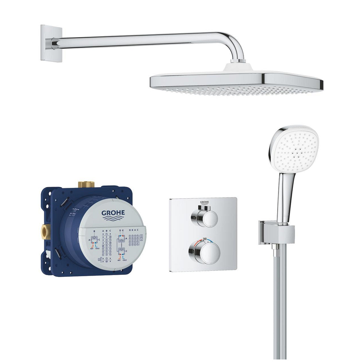 Grohe Grohtherm Concealed Shower System With  Rainshower  Mono 310 - 34869000