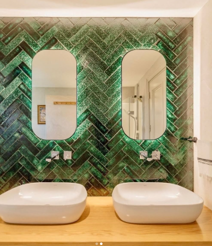 Art Mosaic Forest Emerald Green 6,5x21,5 El Yapımı Terracotta Seramik