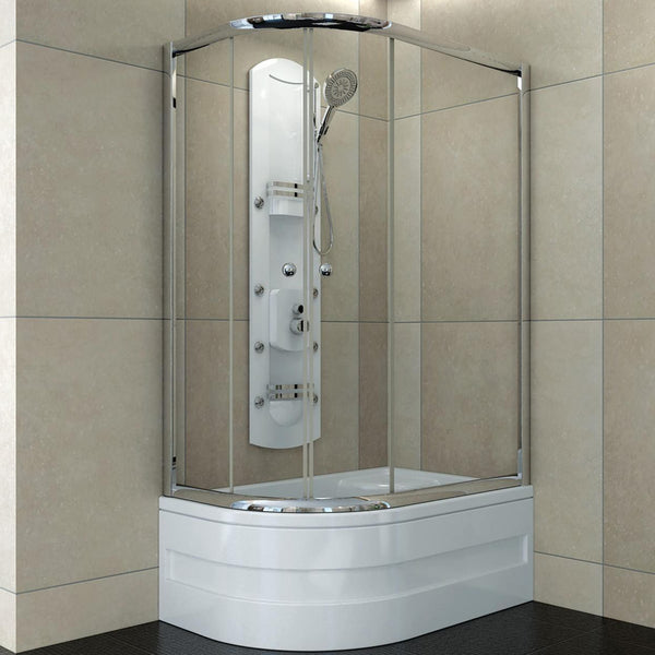 120x80 Sır-Lüks Asimetrik Mini Küvet Üstü Duşakabin Sağ