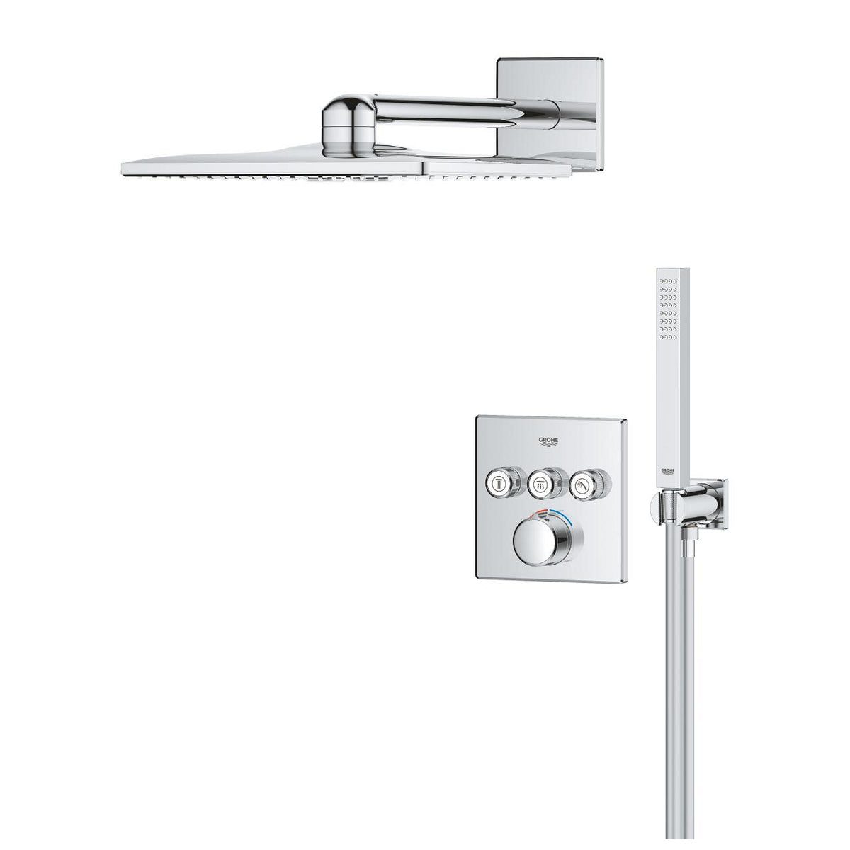 Grohe Smart Control Concealed Shower System With  Rainshower  Smart Active 310  Cube - 34873000