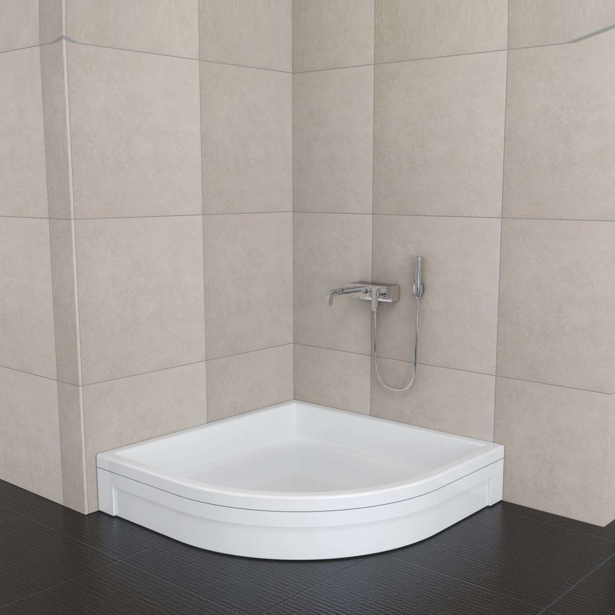 130x130x16 Oval Panelli Duş Teknesi