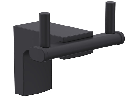 Porte-peignoir double à picots Viona finition noir mat