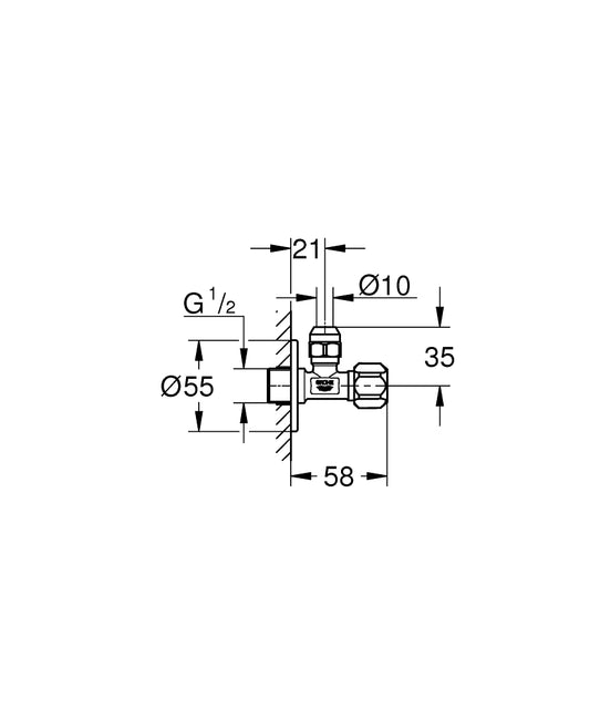 Угловой вентиль Grohe 1/2″ - 22018000