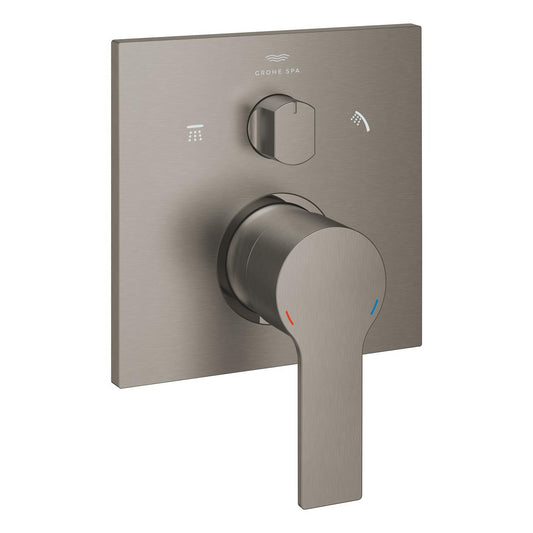 Grohe Allure خلاط حمام جداري (ثلاثي الاتجاهات، مجموعة خارجية)، جرافيت صلب مصقول - 29176AL1