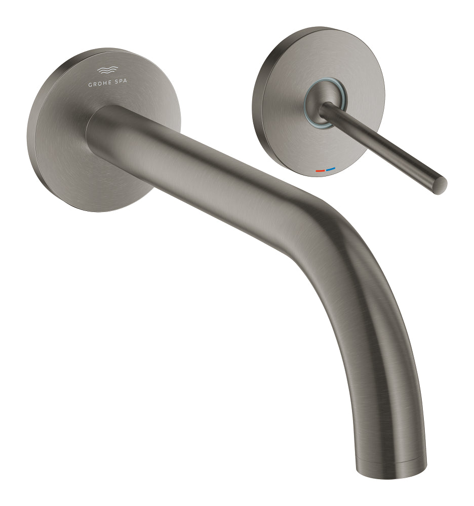 خلاط مغسلة جداري ثنائي الفتحات من Grohe Atrio، جرافيت صلب مطفي – 29406AL0