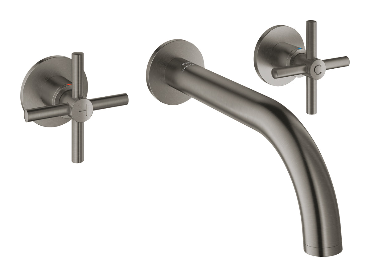 Mitigeur lavabo mural 3 trous M taille, finition graphite brossé Grohe Atrio - 20661AL0