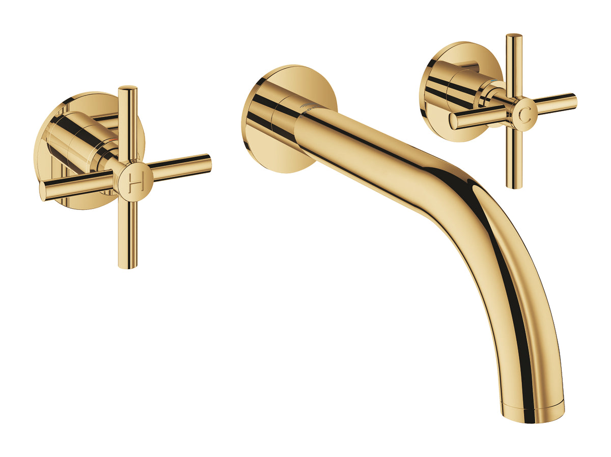 Mitigeur lavabo mural 3 trous M taille, finition Cool Sunrise Grohe Atrio - 20661GL0