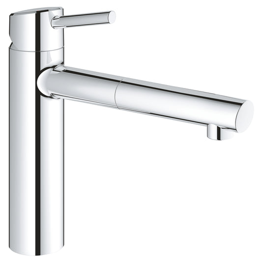Mitigeur d'évier Grohe Concetto bec flexible mono-jet chromé - 31129001