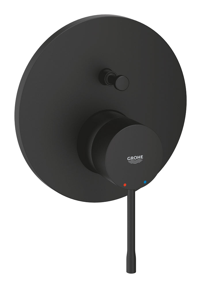 Mitigeur de bain/douche encastré Grohe Essence, 2 sorties avec inverseur, noir mat - 24167KF1