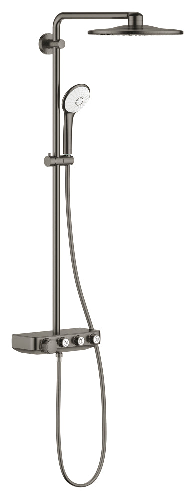 Système de douche mural thermostatique Grohe Euphoria Smartcontrol 310 Duo, finition Brushed Hard Graphite - 26507AL0