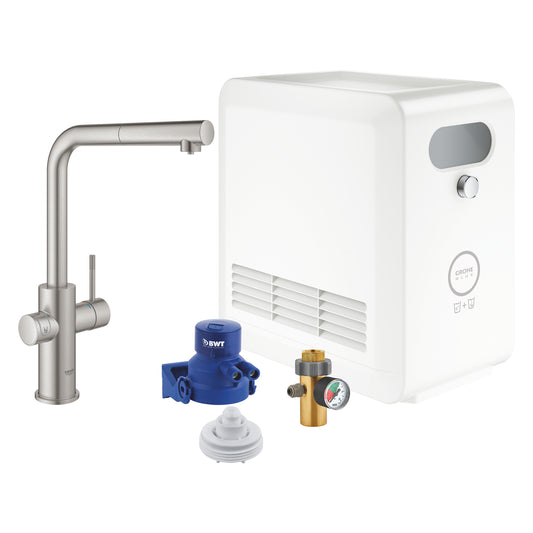 Kit bec en L Grohe Blue Professional avec mousseur extractible - 31326DC2