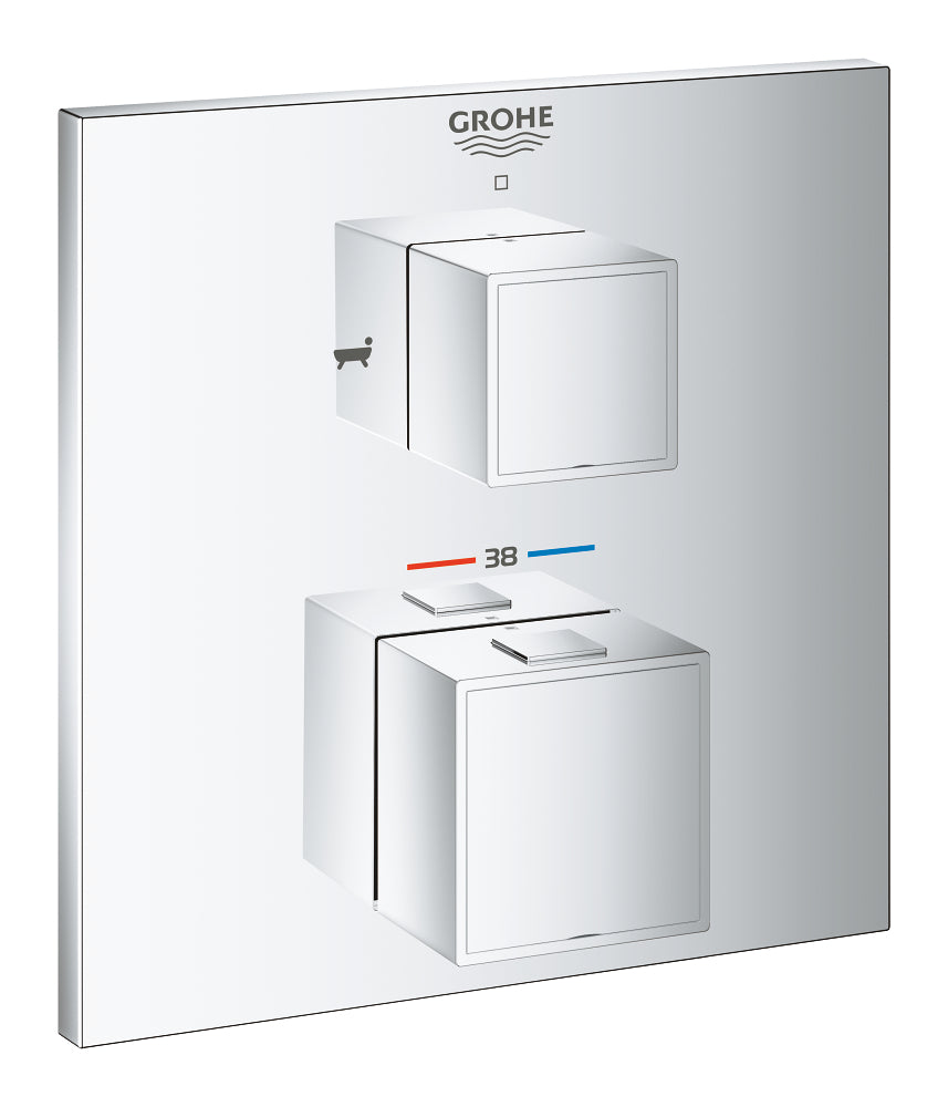 خلاط حمام ترموستاتي مخفي Grohe Grohtherm Cube مزدوج الاتجاه - 24155000