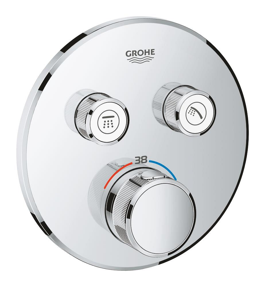 Mitigeur thermostatique de douche encastré Grohe Grohtherm Smart Control à deux vannes, contrôle de débit - 29119AL0