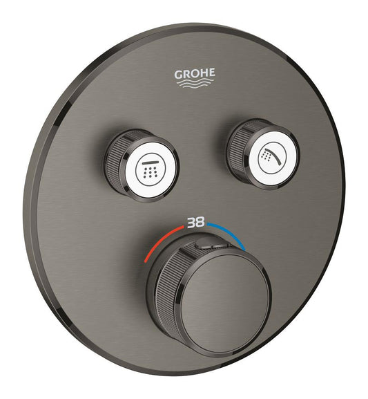 خلاط دش ترموستاتي مخفي Grohe Grohtherm Smartcontrol بصمام مزدوج وتحكم في التدفق، بلمسة مطفية Hard Graphite - 29119AL0
