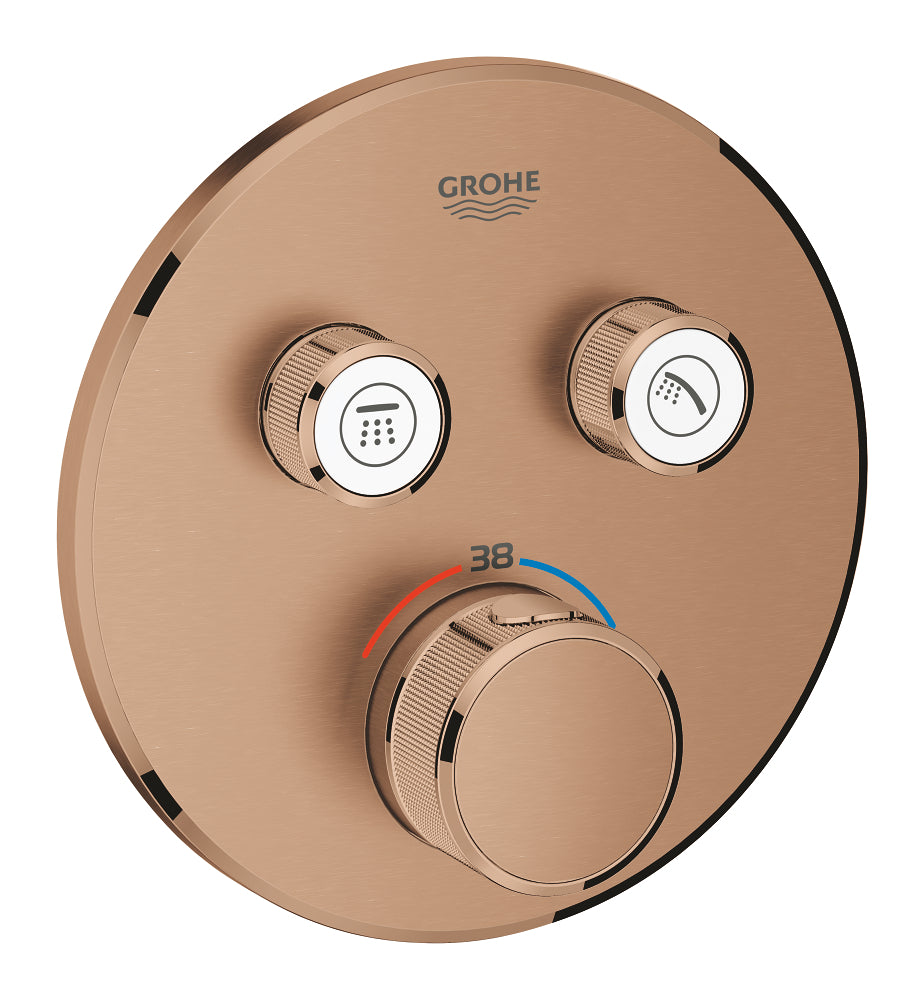 Grohe Grohtherm Smartcontrol mitigeur thermostatique encastré à deux vannes, contrôle de débit, brossé Warm Sunset - 29119DL0