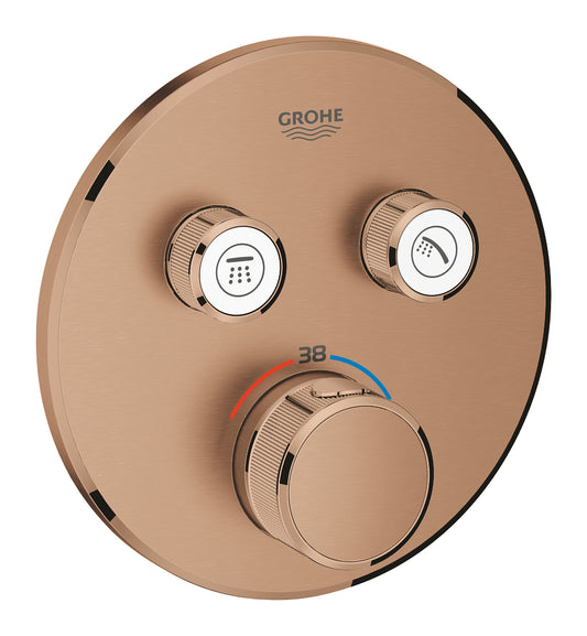 Grohe Grohtherm Smartcontrol خلاط دش ترموستاتي مدمج بصمامين وتحكم تدفق، بفرشاة Warm Sunset - 29119DL0