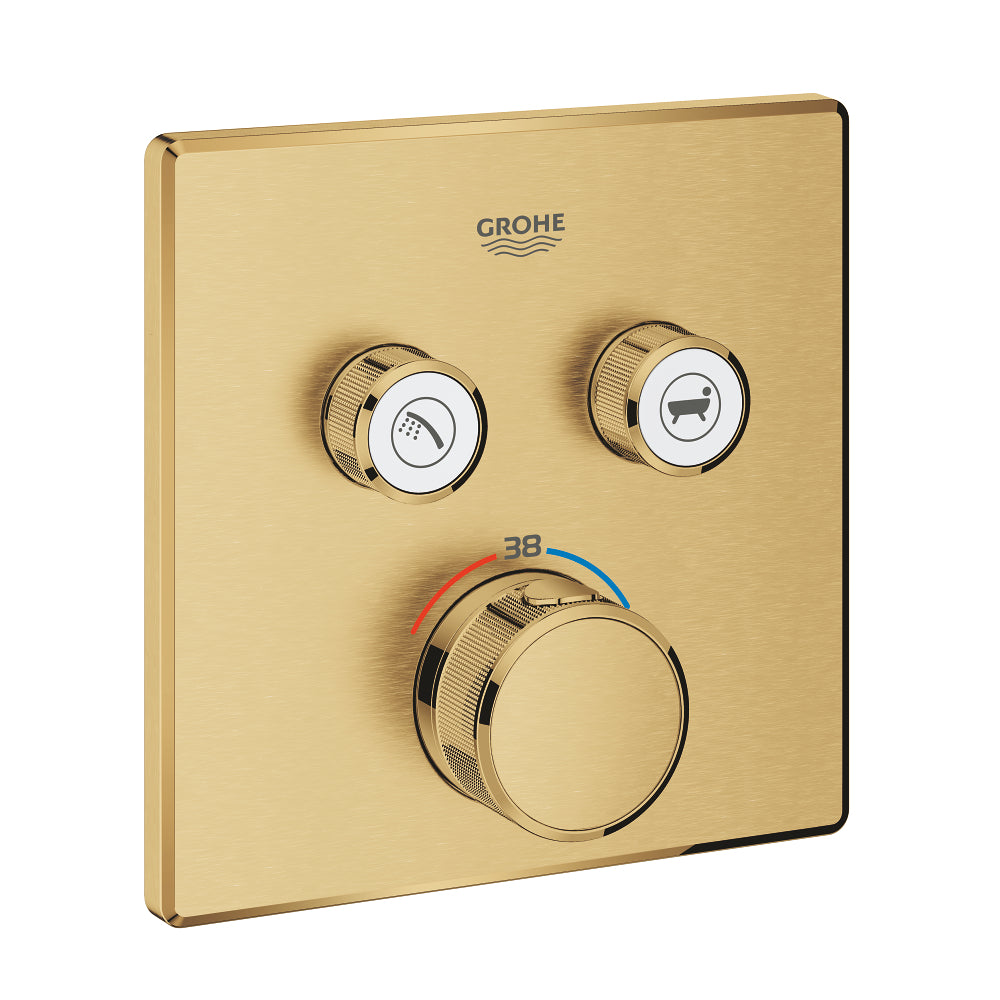 Grohe Grohtherm Smartcontrol خلاط دش ترموستاتي مدمج بصمام مزدوج وتحكم بالتدفق Brushed Cool Sunrise - 29124GN0