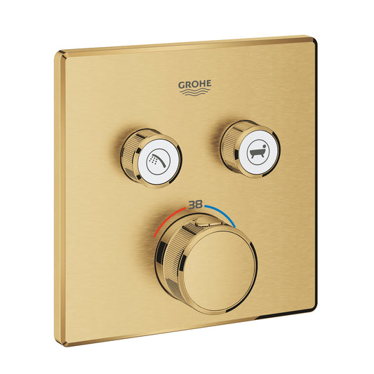 Grohe Grohtherm Smartcontrol Çift Valfli Akış Kontrollü, Ankastre Termostatik Duş Bataryası Brushed Cool Sunrise - 29124GN0