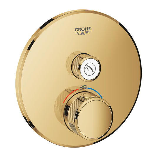 Grohe Grohtherm Intelligent Control Simple avec vanne débit contrôlé, Encastré Thermostatique Douche Robinet - 29118GL0
