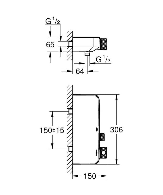 Grohe Grohtherm  Smart Control Termostatik Duş Bataryası - 102169KF00