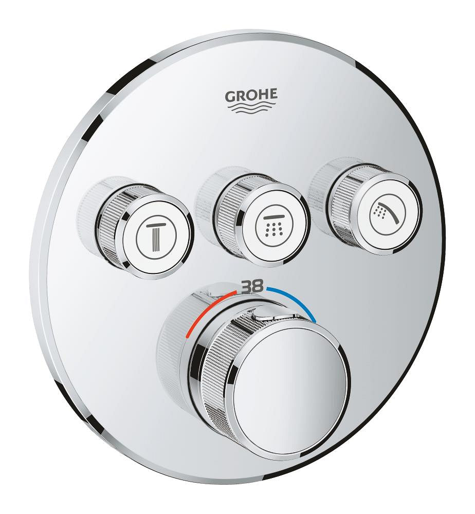 خلاط دش ترموستاتي دفن Grohe Grohtherm Smart Control بثلاثة صمامات وتحكم بالتدفق - 29121DL0