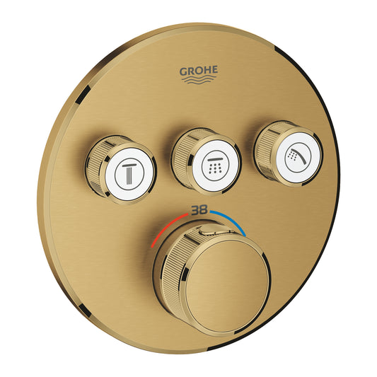 Mitigeur bain encastré thermostatique Grohe 1 sortie SC brossé Cool Sunrise - 29121GN0