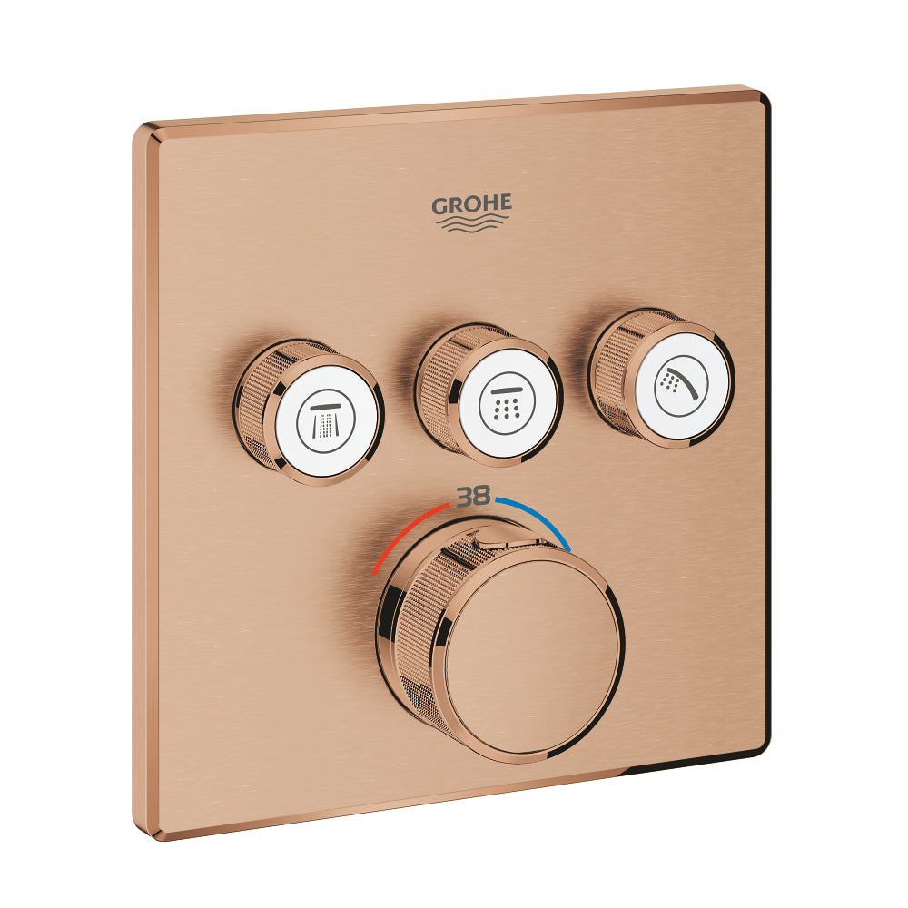 Mitigeur thermostatique encastré Grohtherm Smart Control à trois vannes, contrôle de débit - 29126DL0