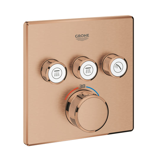 Grohe Grohtherm  Smart Control Üç Valfli Akış Kontrollü, Ankastre Termostatik Duş Bataryası - 29126DL0