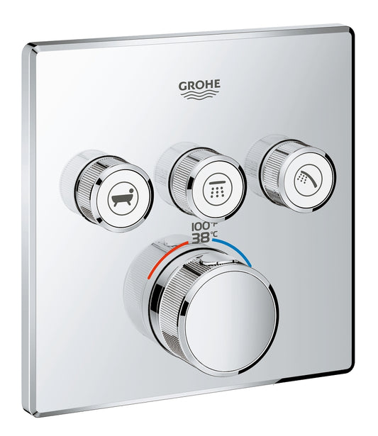Grohe Grohtherm Smartcontrol خلاط دش جداري ترموستاتي بثلاث صمامات وتحكم في التدفق - 29142000