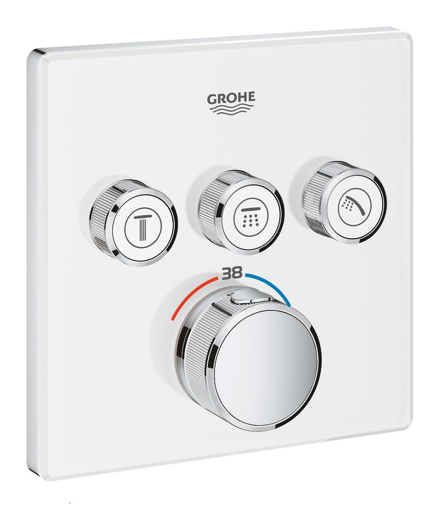 Mitigeur de douche thermostatique encastré Grohe Grohtherm Smart Control à trois vannes avec contrôle de débit - 29157LS0