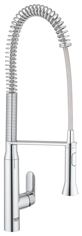 Mitigeur d'évier professionnel Grohe K7 à bec flexible, 2 fonctions, chromé - 32950000