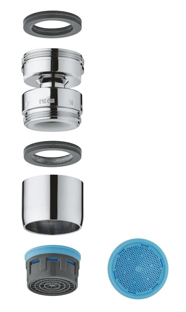 مهوّي خلاط مغسلة متحرك Grohe، سن خارجي M24 x1، كروم - 13915000