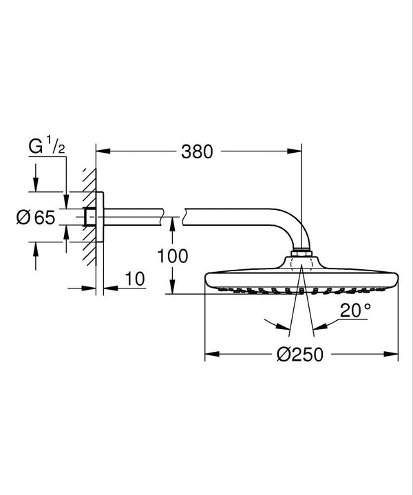 Grohe Tempesta 250 Tepe Duşu Set 380 Mm, 1 Akışlı Brushed Warm Sunset – 26663DL0