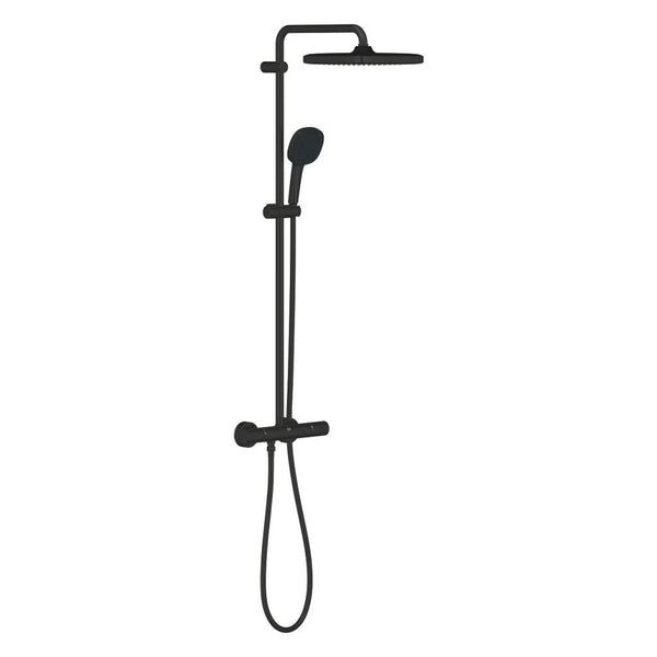 Grohe Tempesta System 250 Cube Duvara Monte Termostatik Bataryalı Duş Sistemi Mat Siyah - 266892431